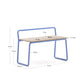 Panchina Tinn in impiallacciatura di frassino e struttura in metallo blu 75 cm