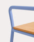 Panchina Tinn in impiallacciatura di frassino e struttura in metallo blu 75 cm