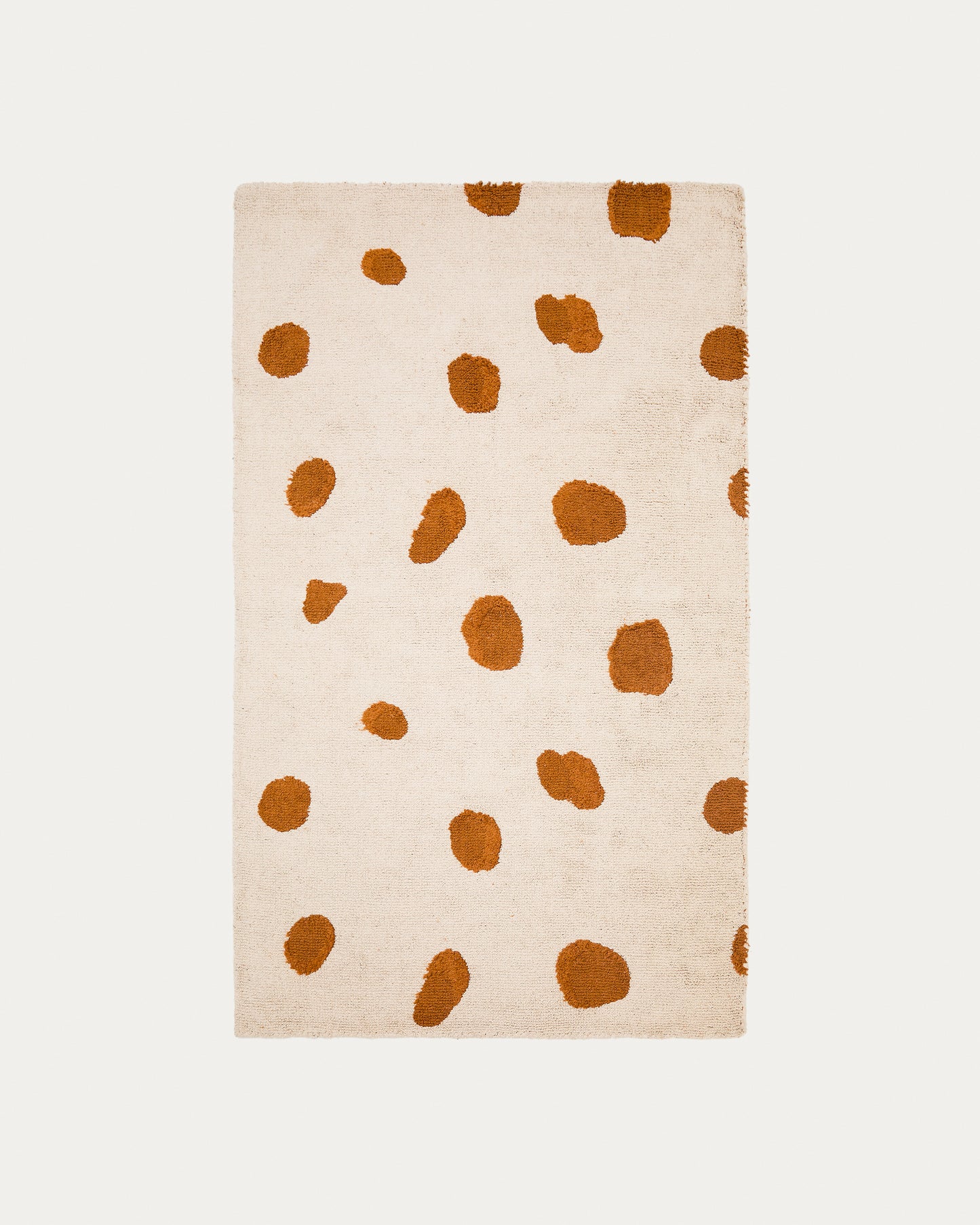 Tappeto Tandani in cotone beige con disegno di ghepardo arancione 90 x 150 cm