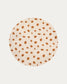 Tappeto rotondo Tandani in cotone beige con disegno di ghepardo arancione Ø 100 cm