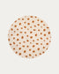 Tappeto rotondo Tandani in cotone beige con disegno di ghepardo arancione Ø 100 cm