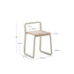 Sedia Tinn in impiallacciatura di frassino e struttura in metallo beige