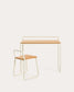 Sedia Tinn in impiallacciatura di frassino e struttura in metallo beige