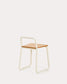 Sedia Tinn in impiallacciatura di frassino e struttura in metallo beige