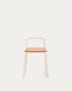 Sedia Tinn in impiallacciatura di frassino e struttura in metallo beige