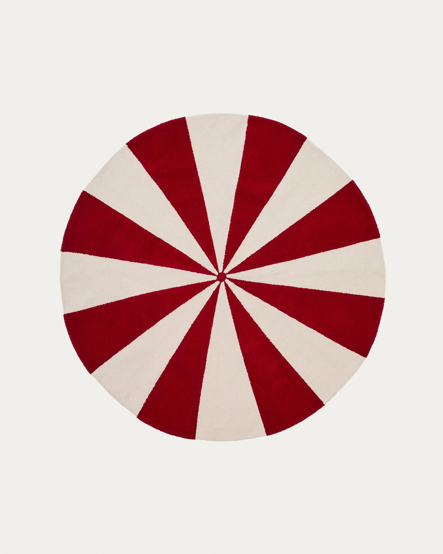 Tappeto Wirla 100% cotone beige e rosso Ø 100 cm