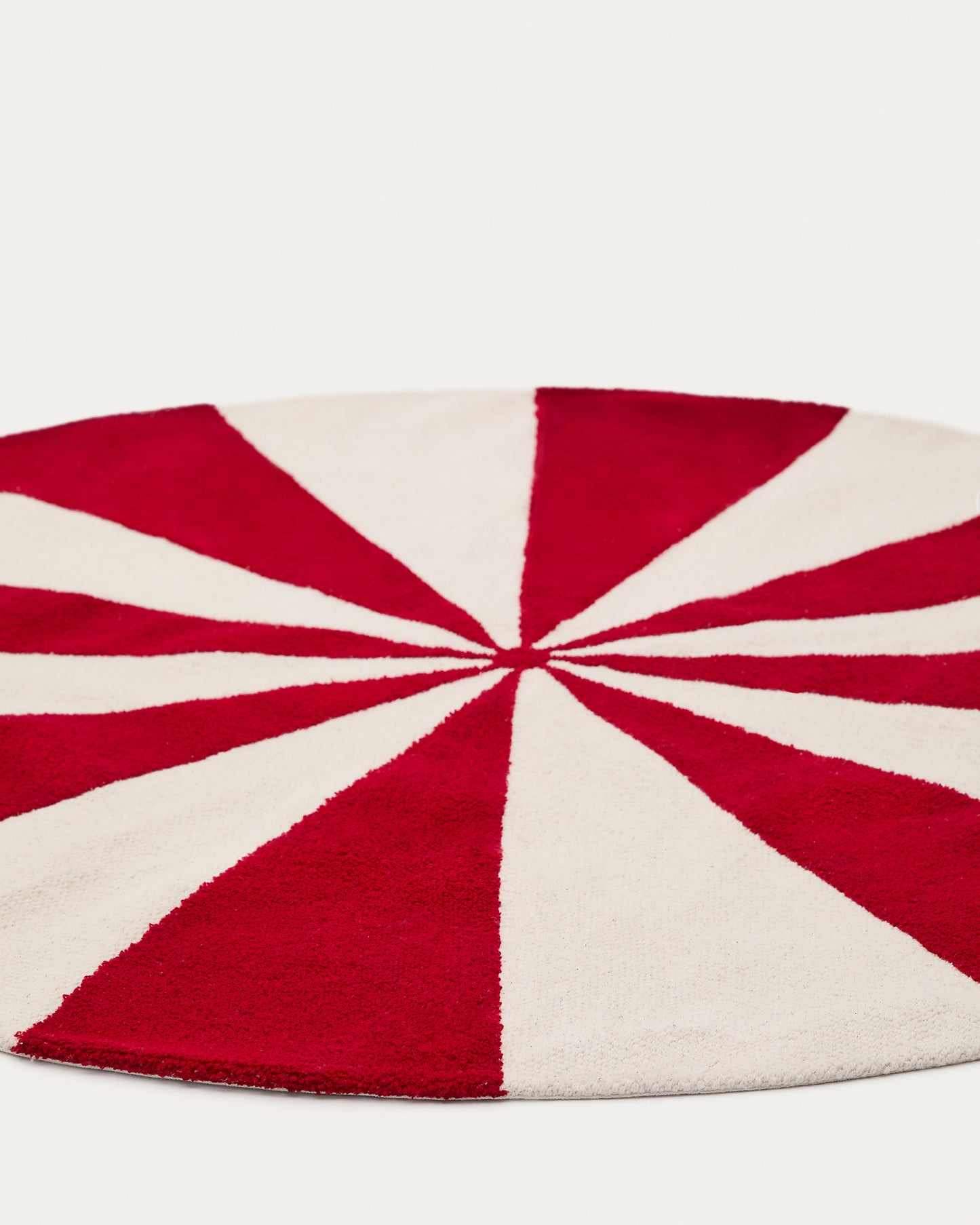 Tappeto Wirla 100% cotone beige e rosso Ø 100 cm