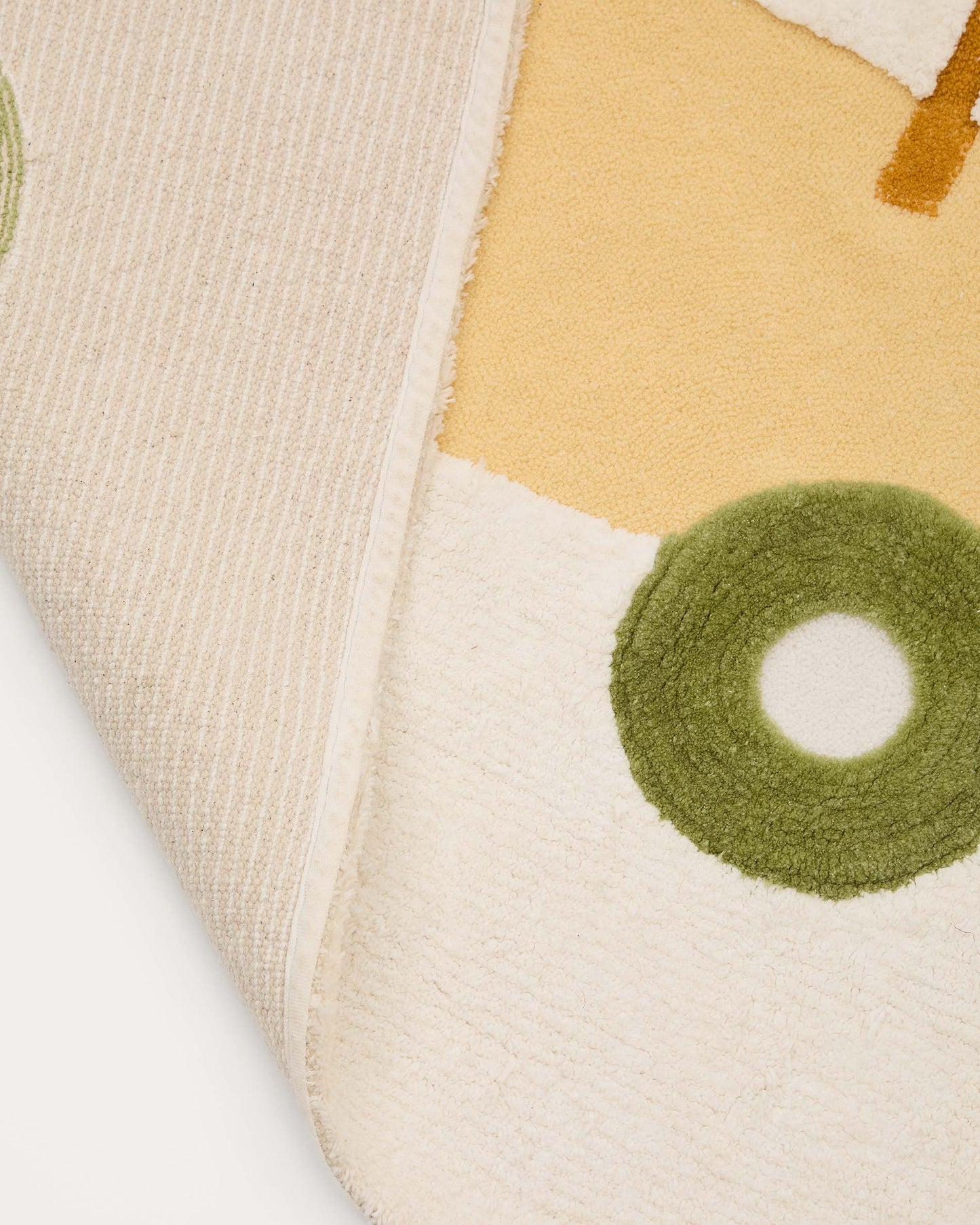 Tappeto Pecky 100% cotone beige con trattore 90 x 150 cm