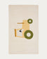 Tappeto Pecky 100% cotone beige con trattore 90 x 150 cm