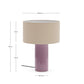 Lampada da tavolo Toneric in ceramica con finitura lilla e cotone