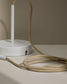 Supporto per lampada Fulvia in metallo con finitura bianca tessuto beige 150 m
