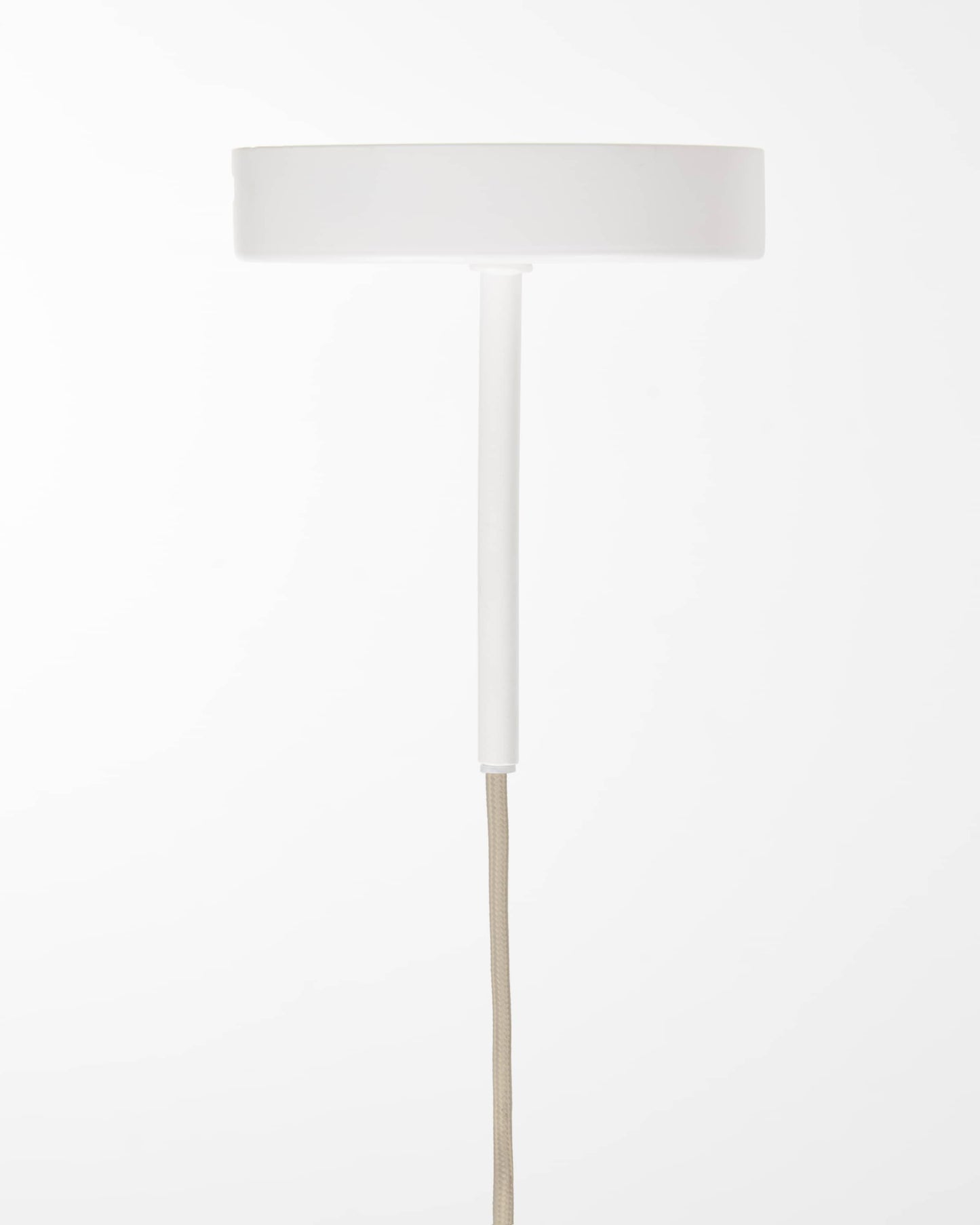 Supporto per lampada Fulvia in metallo con finitura bianca tessuto beige 150 m