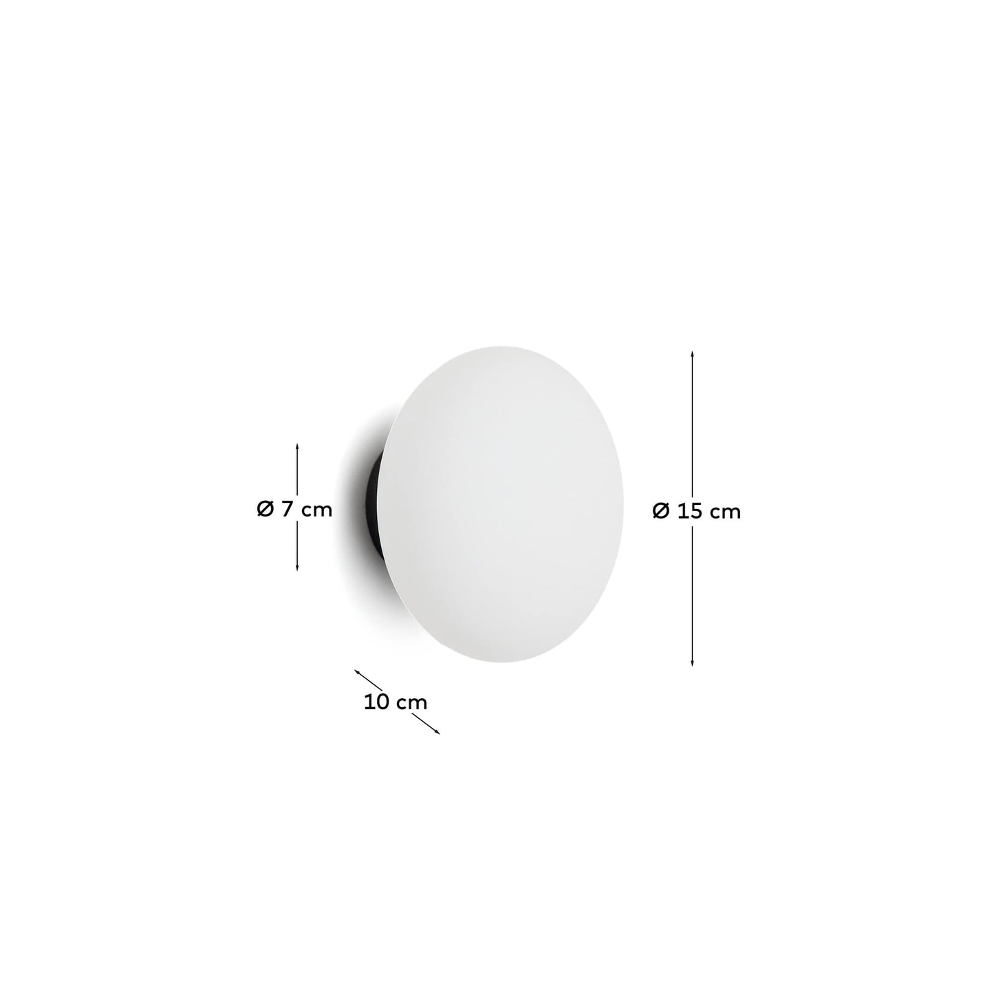 Lampada da parete Bamila in vetro fumé e metallo nero Ø 15 cm
