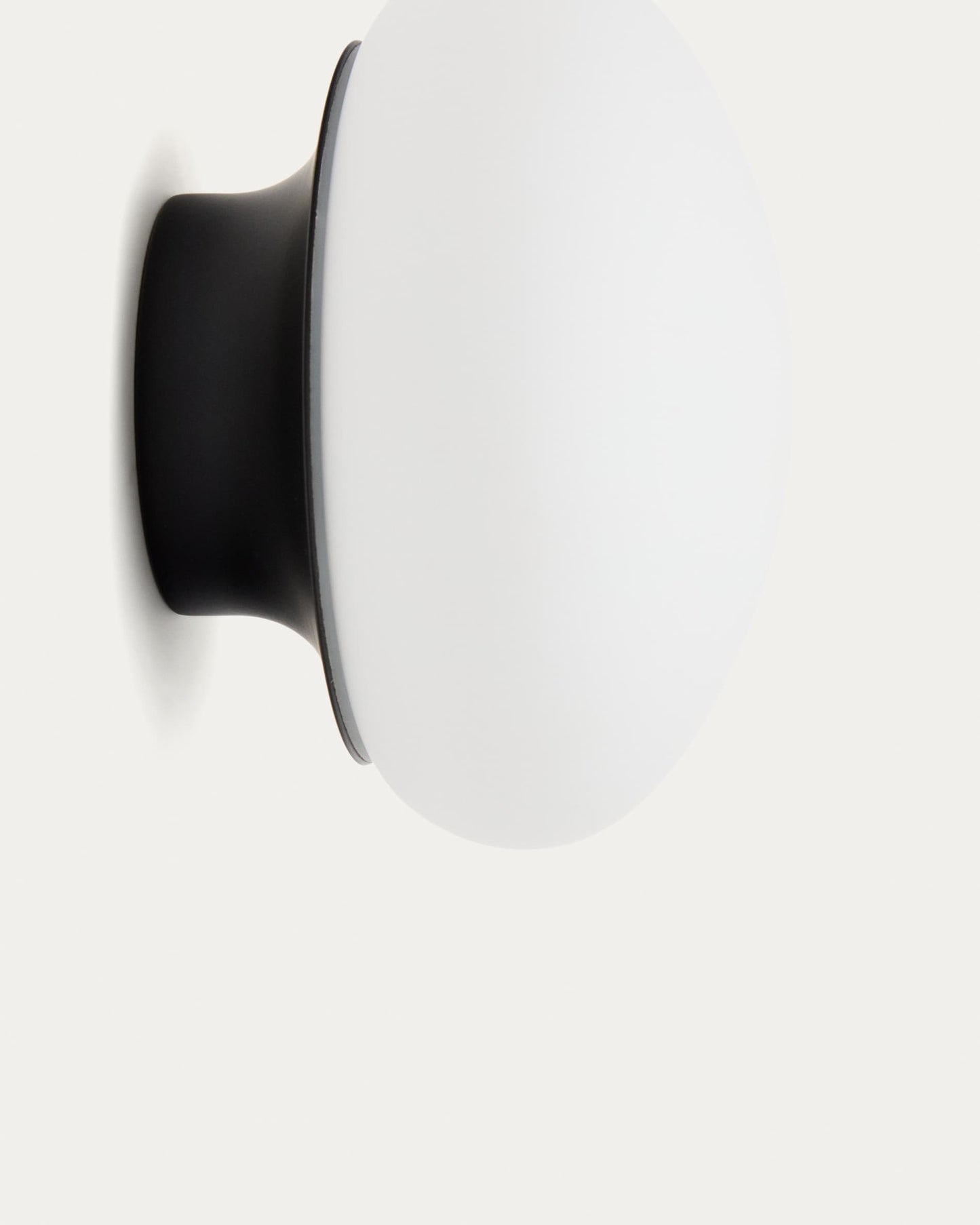 Lampada da parete Bamila in vetro fumé e metallo nero Ø 15 cm