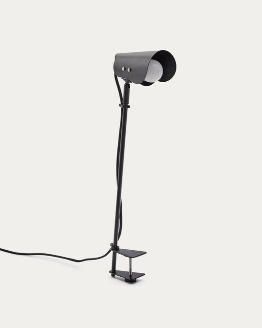 Lampada da tavolo Jula con morsetto in metallo nero