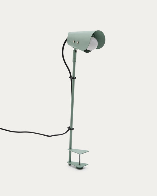Lampada da tavolo con morsetto Jula in metallo verde