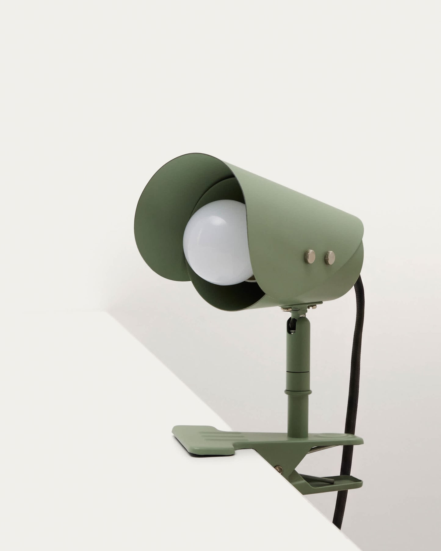 Lampada piccola Jula con morsetto in metallo verde