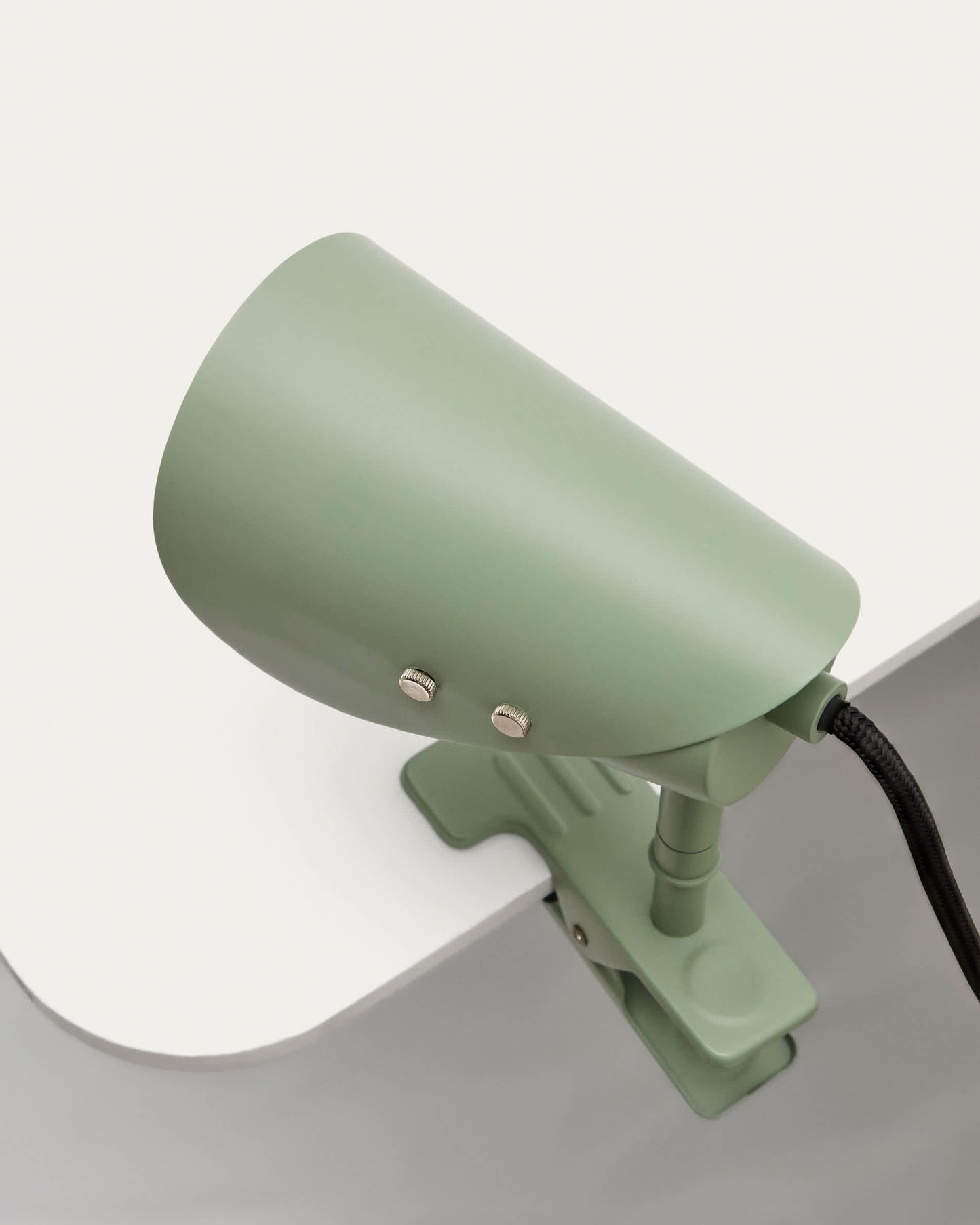 Lampada piccola Jula con morsetto in metallo verde