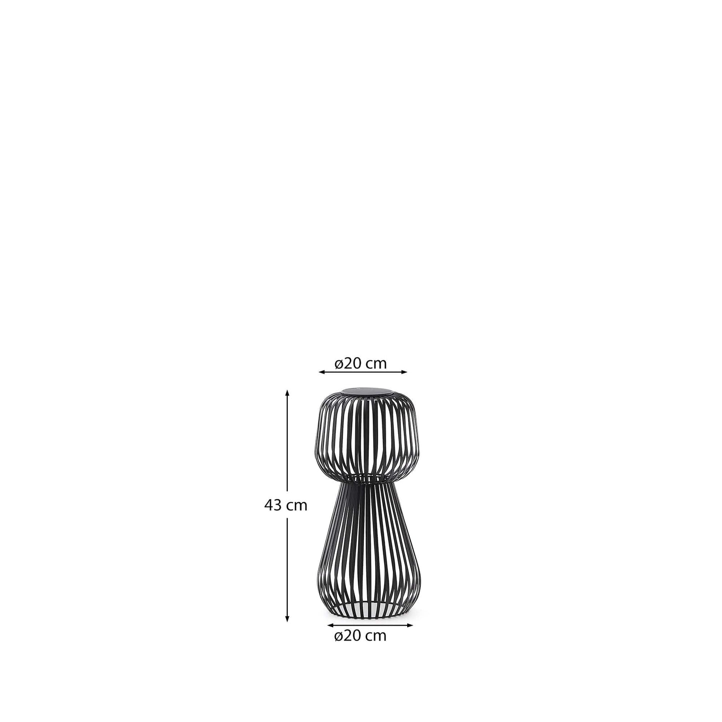 Lampada da tavolo solare Reiba in metallo nero