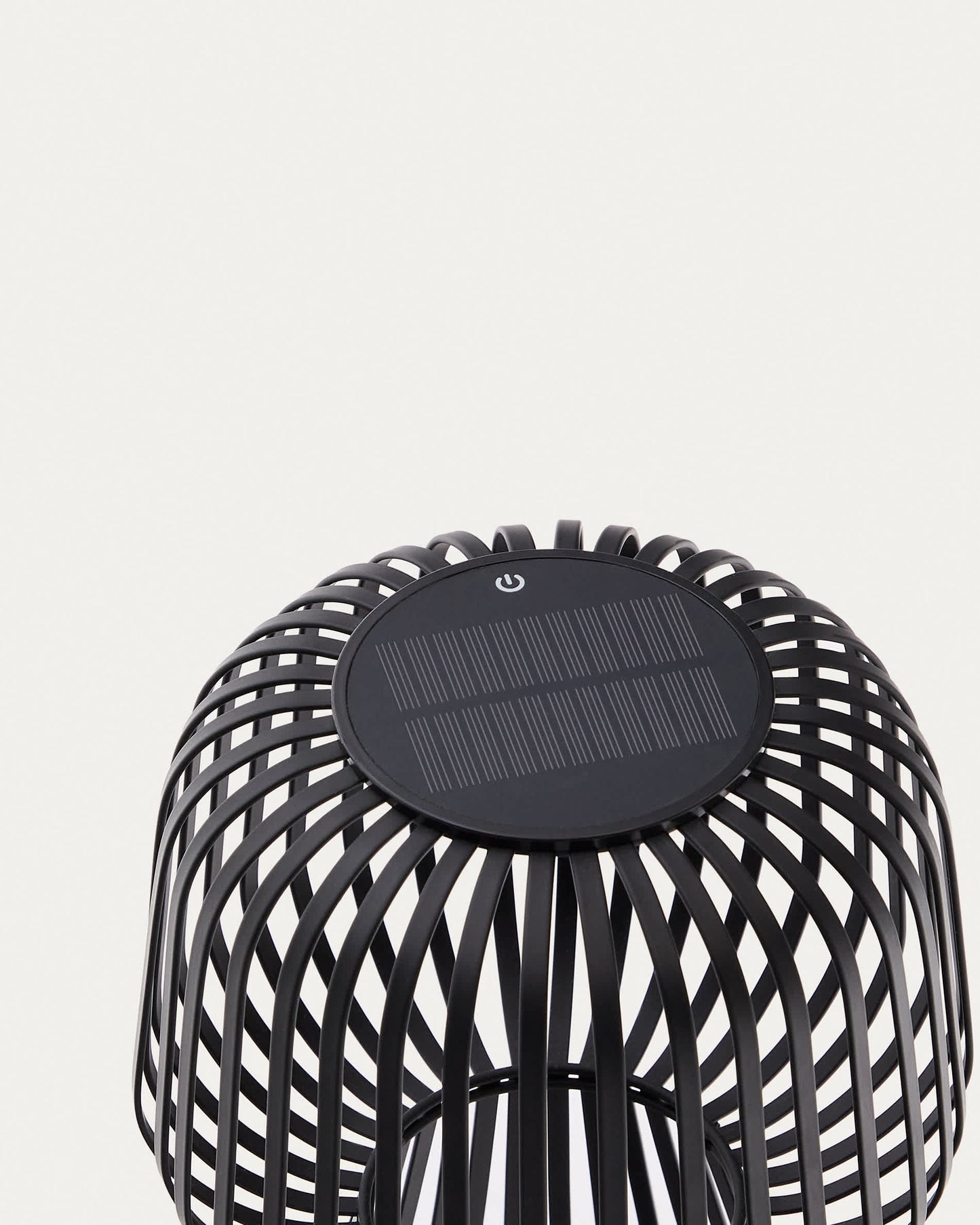 Lampada da tavolo solare Reiba in metallo nero
