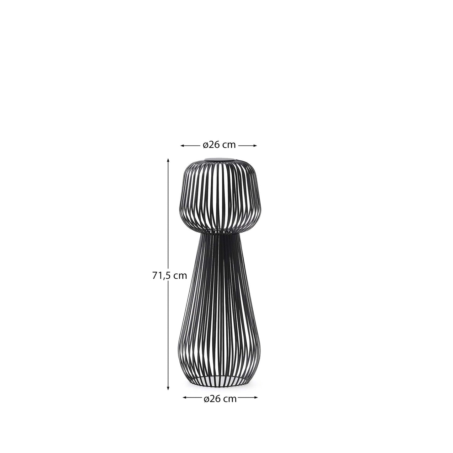 Lampada da terra solare Reiba in metallo nero