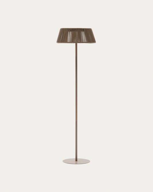 Piantana solare per esterni Aldet in corda beige mélange con base in metallo beige Ø 46 cm