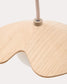 Lampada da soffitto Wilara in impiallacciatura di rovere con 3 perle di vetro fumé bianco