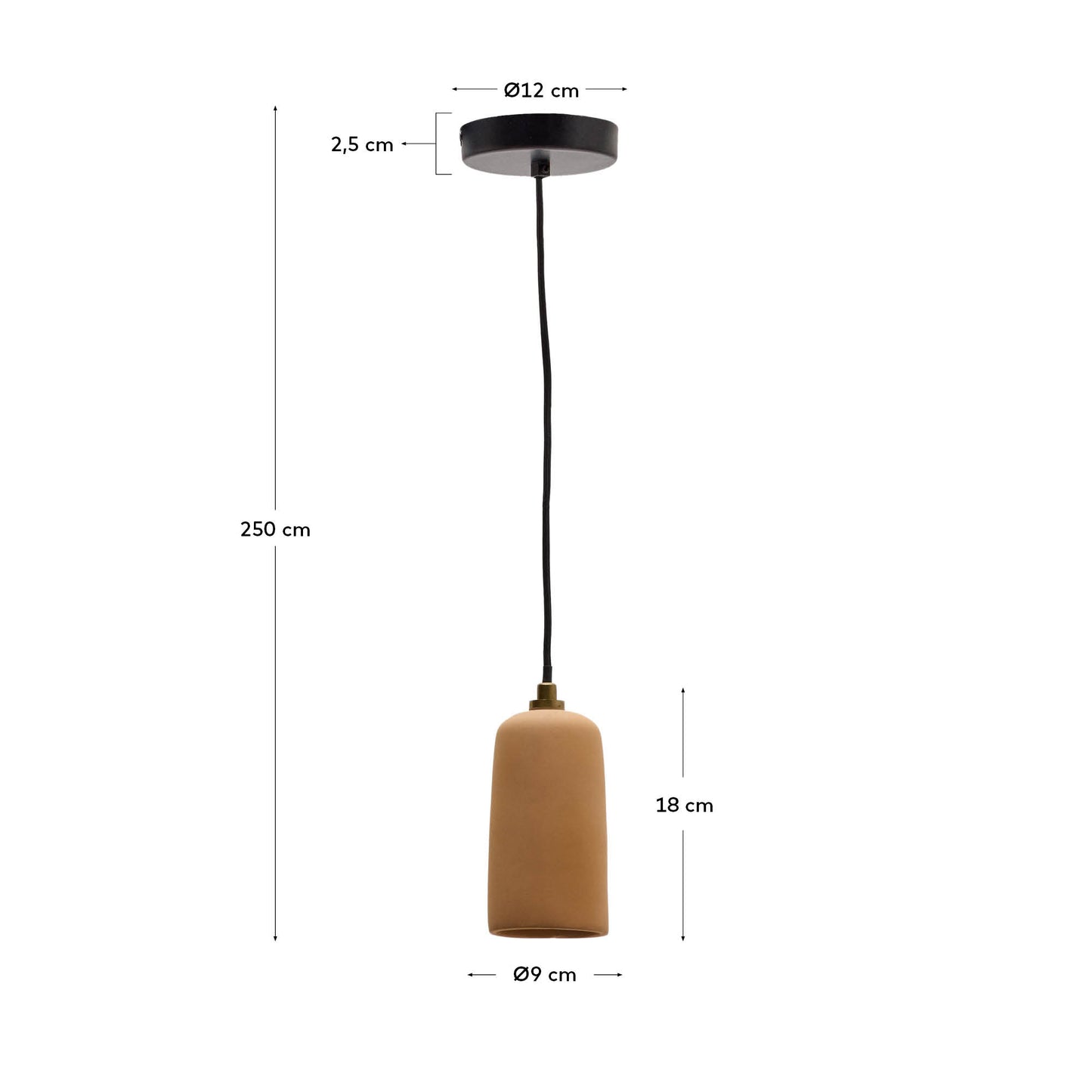 Lampada da soffitto Madsen in terracotta Ø8 cm