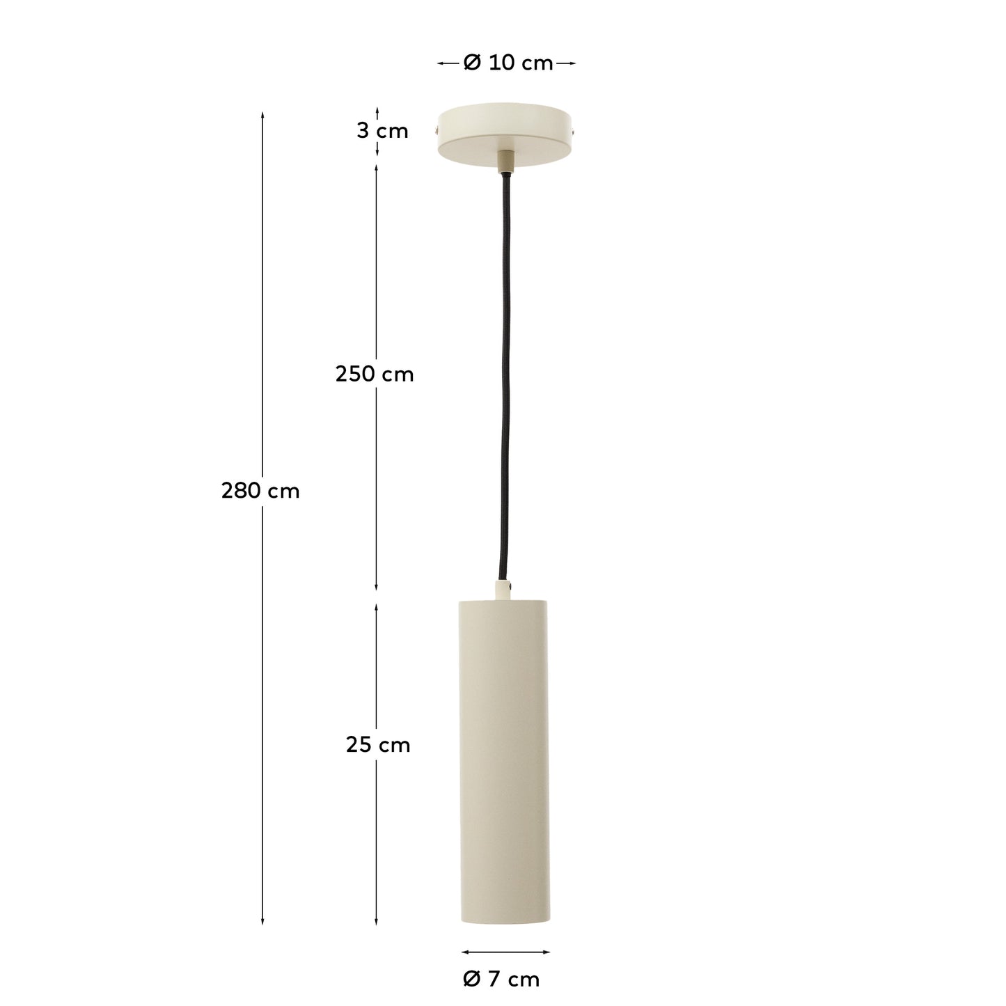 Lampada da soffitto Andia in alluminio verniciato beige