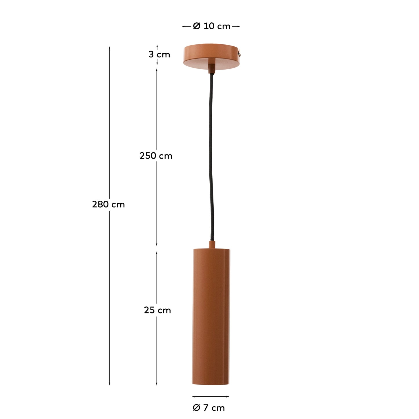 Lampada da soffitto Andia in alluminio con finitura verniciata in terracotta