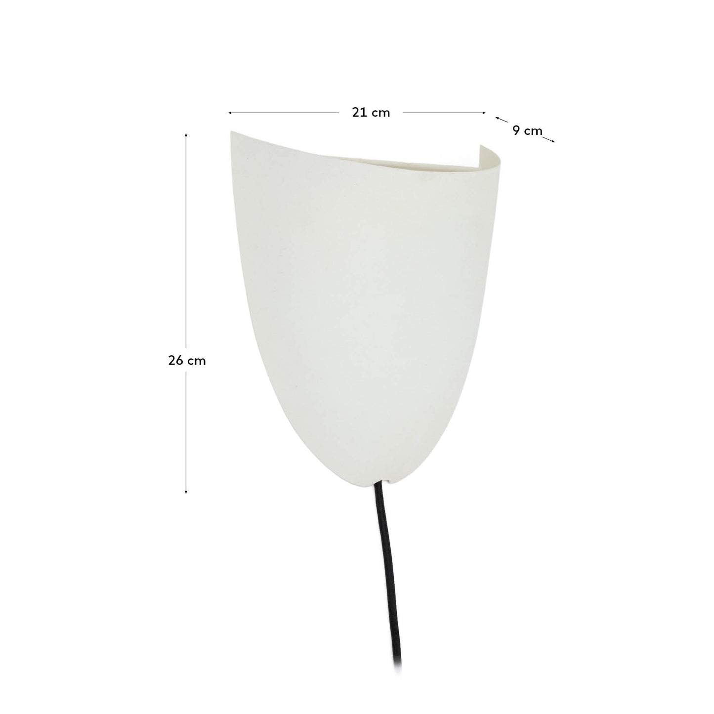 Lampada da parete Nibla in metallo effetto argilla bianca