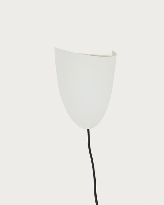 Lampada da parete Nibla in metallo effetto argilla bianca