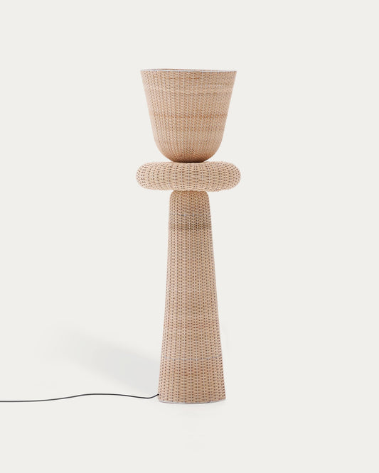Lampada da terra Neuda in rattan con finitura chiara