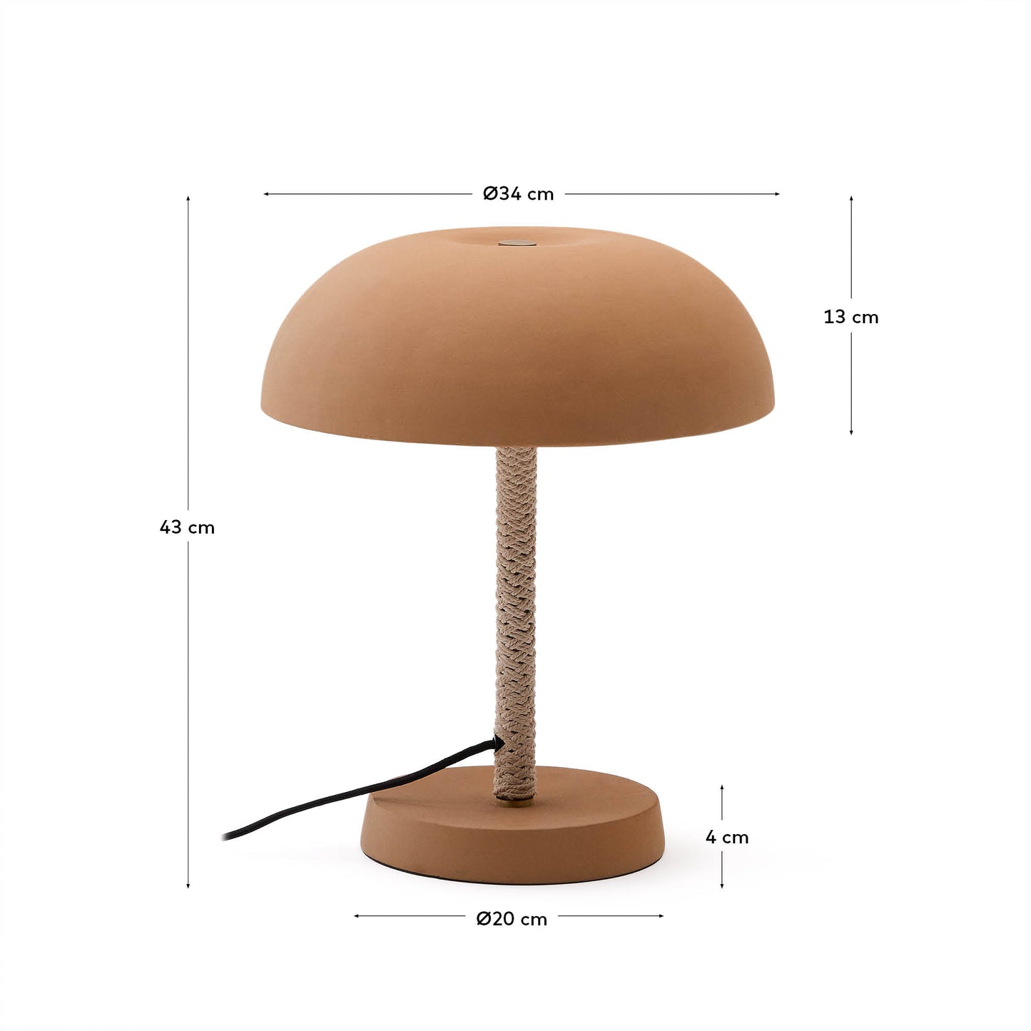 Lampada da tavolo Arinda in terracotta