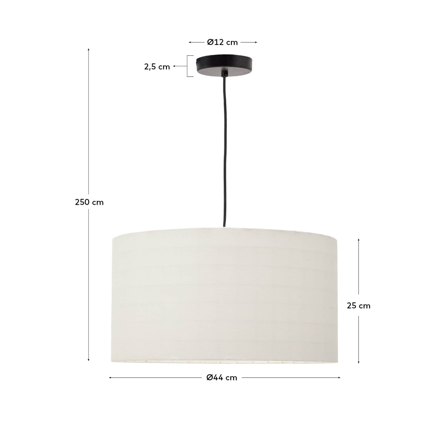 Paralume per lampada da soffitto Dulan in cotone Ø 45 cm