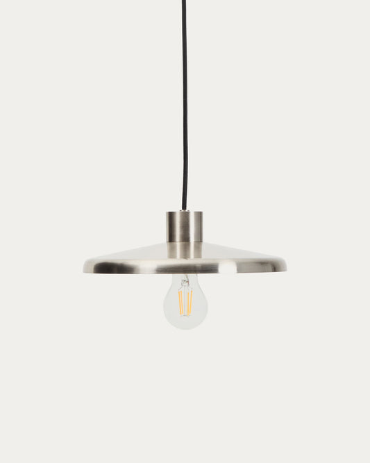 Lampada da soffitto Nuvira in metallo spazzolato grigio chiaro
