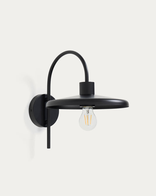Applique da parete Nuvira in metallo satinato nero
