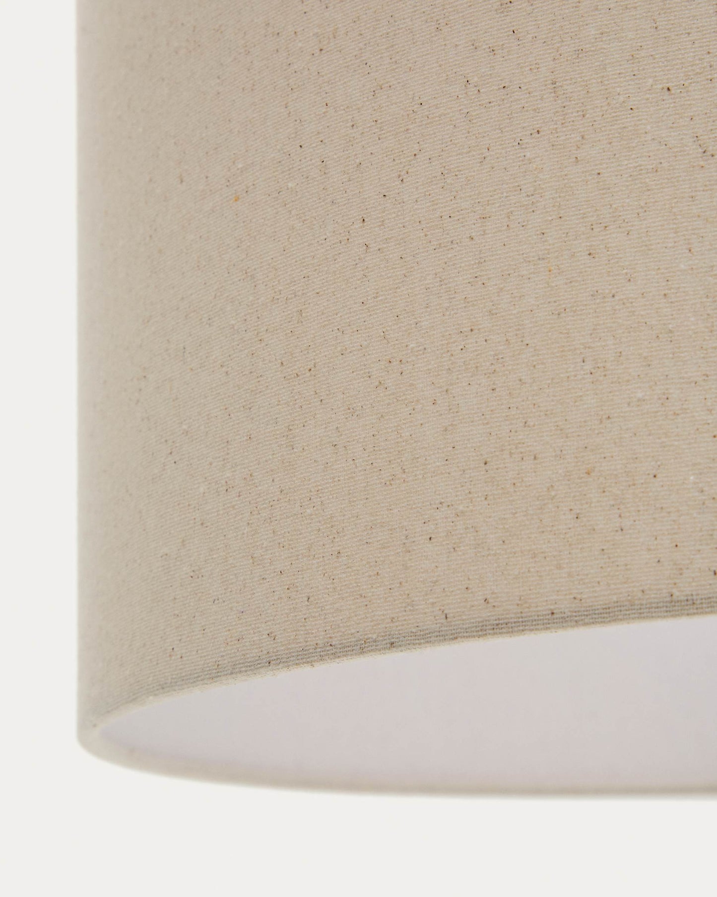 Lampada da soffitto Mavran in ceramica marrone e senape con paralume in cotone