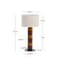 Lampada da tavolo Mavran con base in ceramica marrone e senape e paralume in cotone