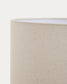 Lampada da tavolo Mavran con base in ceramica marrone e senape e paralume in cotone
