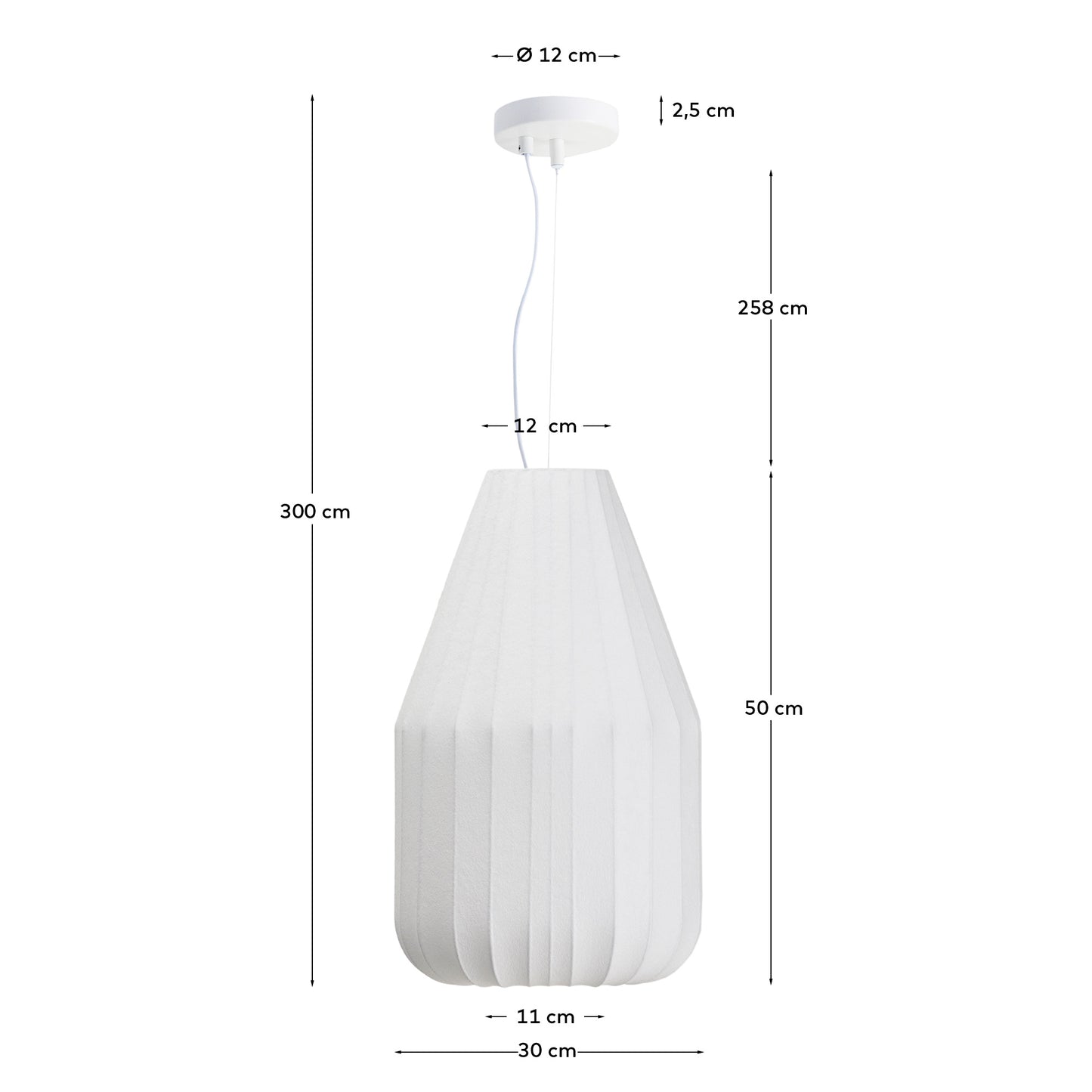 Lampada da soffitto Somar in fibre sintetiche e aste d'acciaio Ø 30 cm