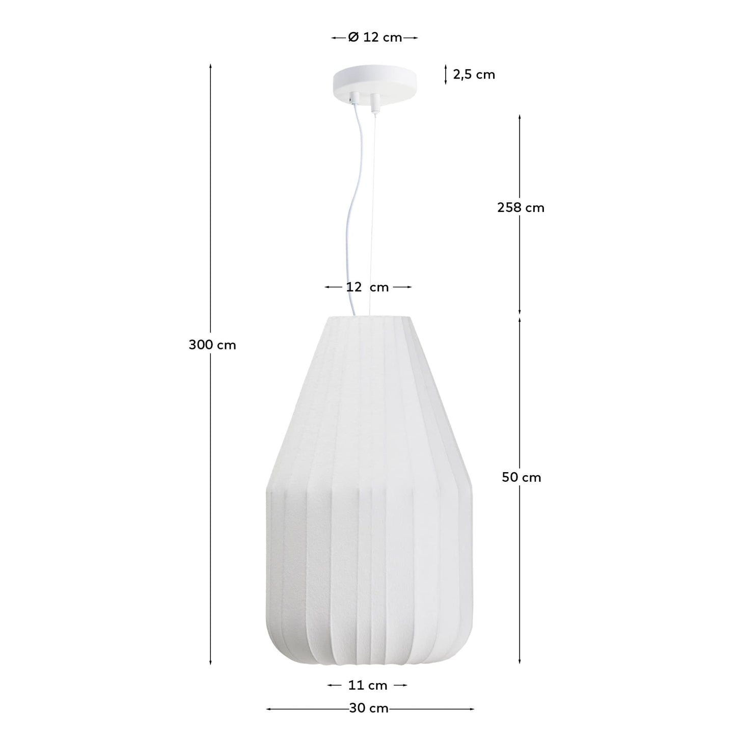 Lampada da soffitto Somar in fibre sintetiche e aste d'acciaio Ø 30 cm
