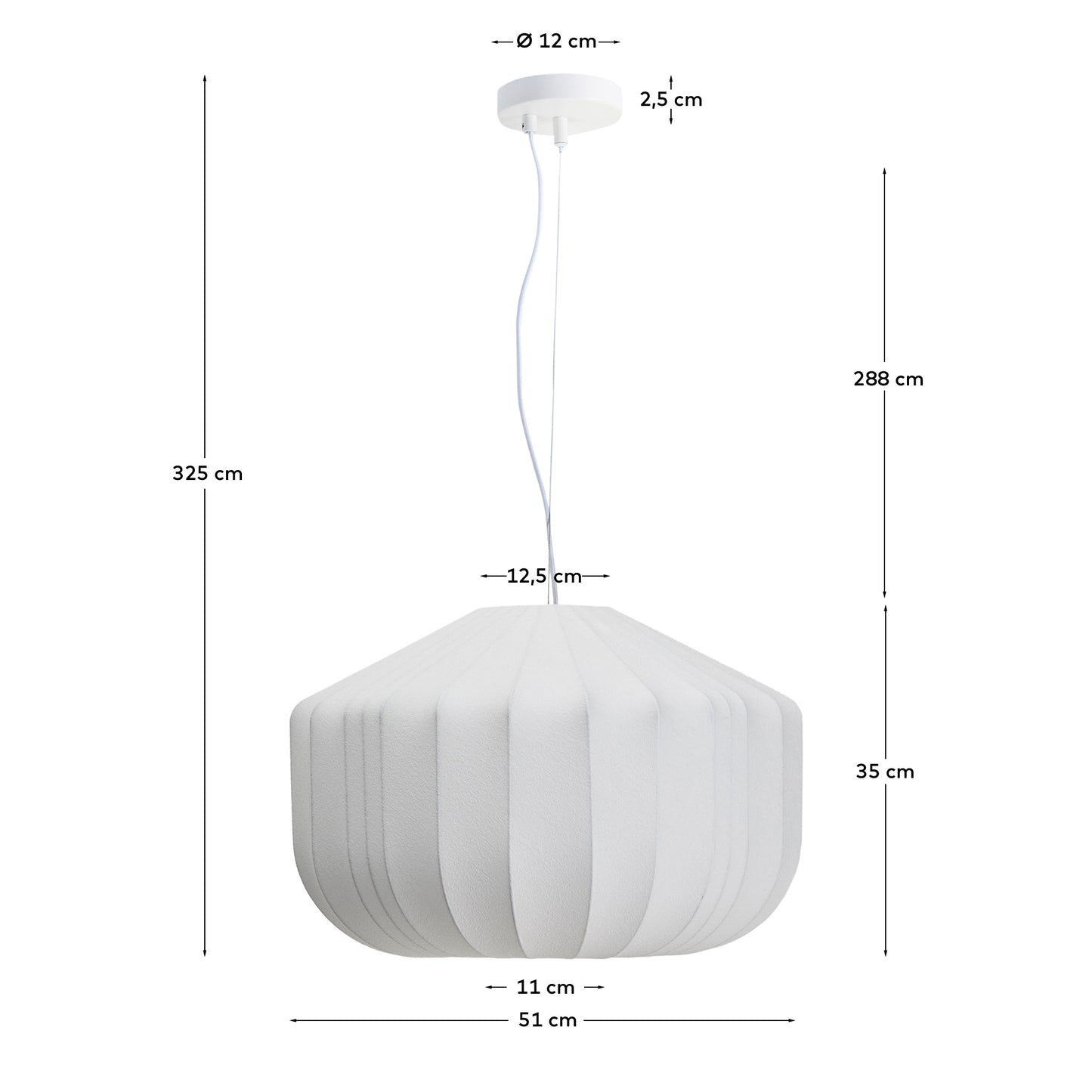 Lampada da soffitto Somar in fibre sintetiche e aste d'acciaio Ø 51 cm
