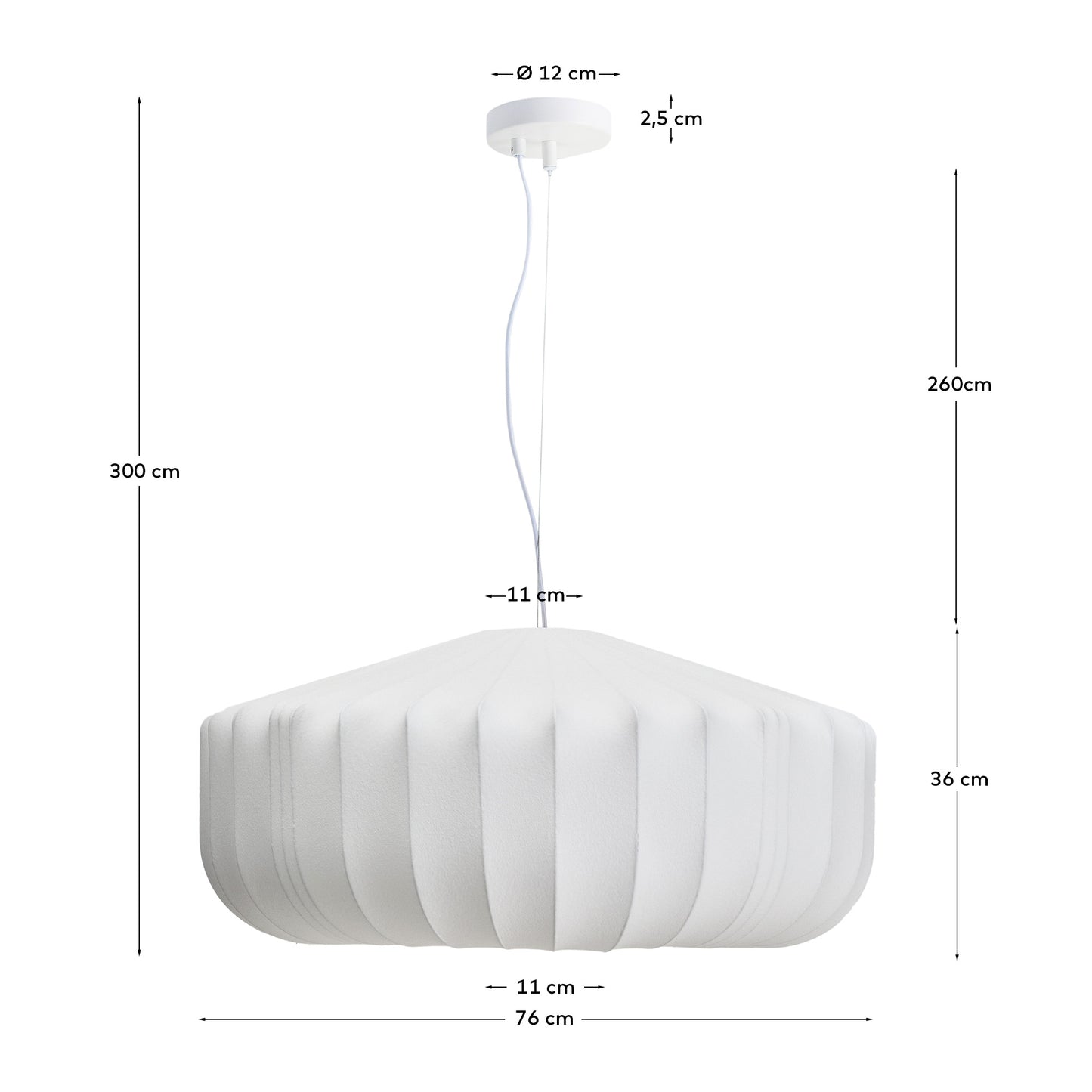 Lampada da soffitto Somar in fibre sintetiche e aste d'acciaio Ø 76 cm