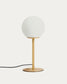 Lampada da tavolo Brisia in metallo con finitura in ottone spazzolato e 1 sfera in vetro satinato Ø 15 cm