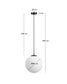 Lampada da soffitto Brisia in metallo con finitura nera e 1 sfera in vetro satinato Ø 30 cm