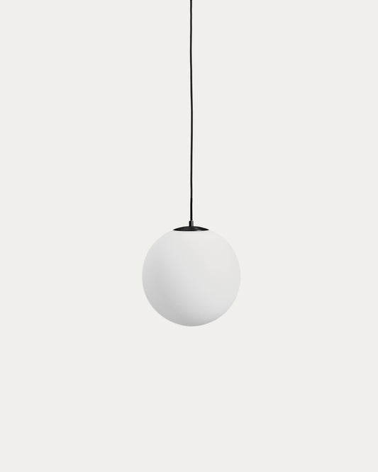 Lampada da soffitto Brisia in metallo con finitura nera e 1 sfera in vetro satinato Ø 30 cm