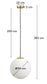 Lampada da soffitto Brisia in metallo con finitura in ottone spazzolato e 1 sfera in vetro satinato Ø30 cm