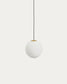 Lampada da soffitto Brisia in metallo con finitura in ottone spazzolato e 1 sfera in vetro satinato Ø30 cm