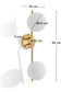 Applique Brisia finitura ottone spazzolato e 2 sfere in vetro satinato Ø15 cm